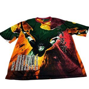 Vtg Very Rare Bignd Collection Sz-XL Japanese Samuri Caped Superhero AOP Shirt